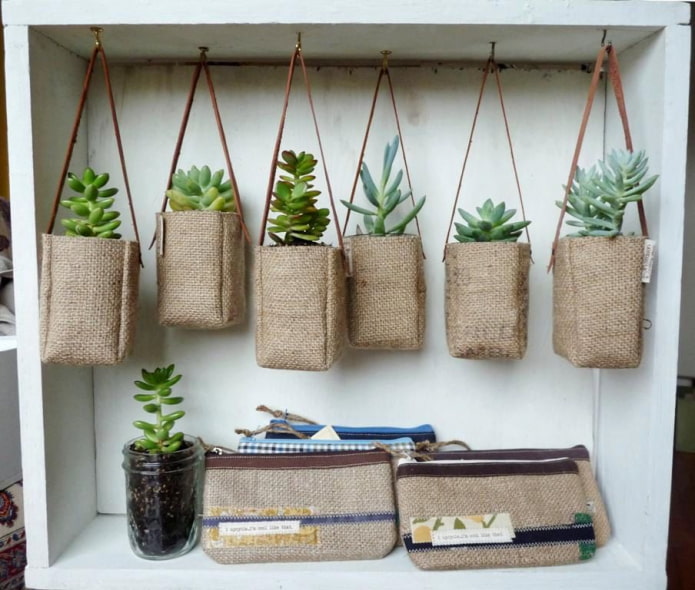 planten in zakken