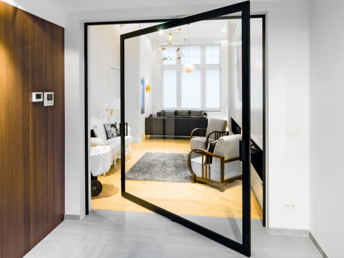 glazen pendeldeuren in het interieur