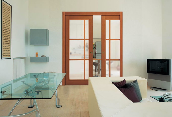 glazen etui-deur in het interieur