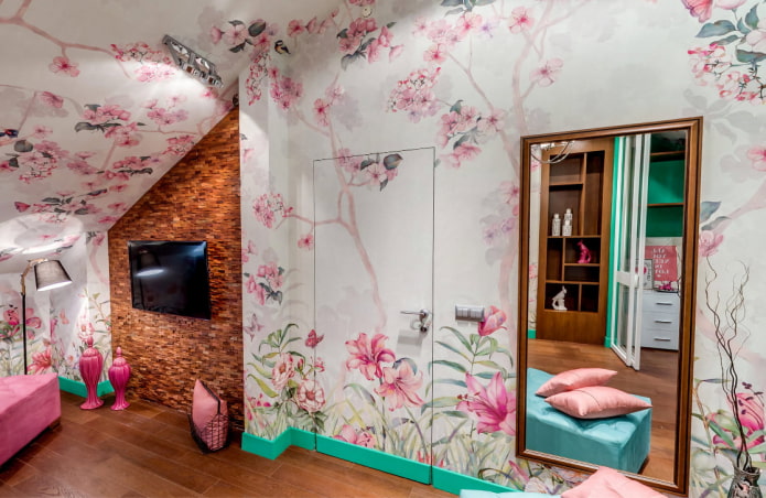 deur- en wanddecoratie met hetzelfde materiaal