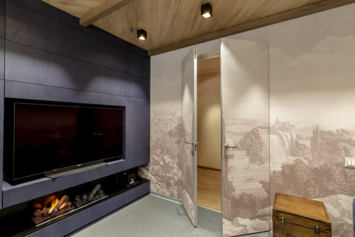 Decoratie van de muur met de deur