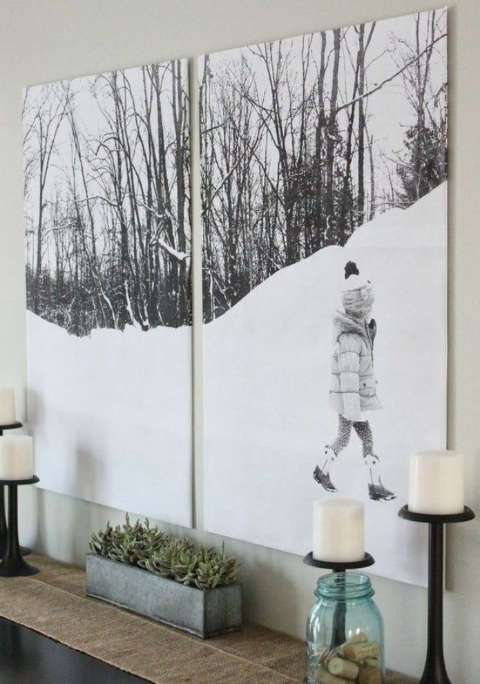 modern modulair schilderij in het interieur 