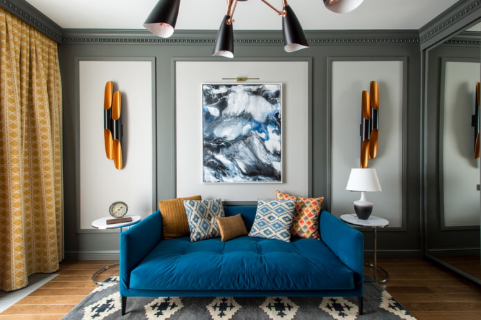 muurlijsten in het interieur in een moderne stijl