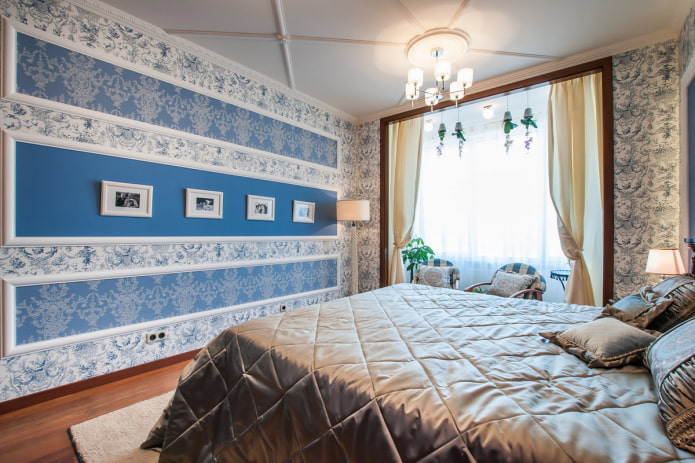 muurlijsten in het interieur van de slaapkamer