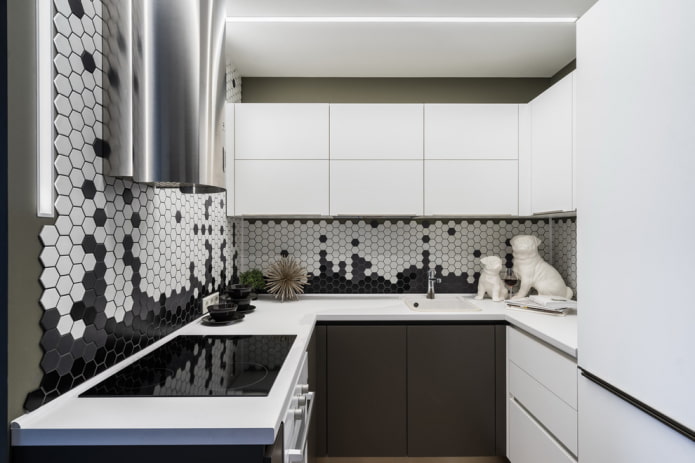 hexagon moza?ek in de keuken