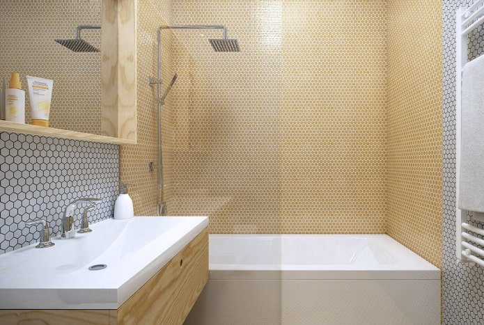 honingraatmoza?ek in het badkamerinterieur