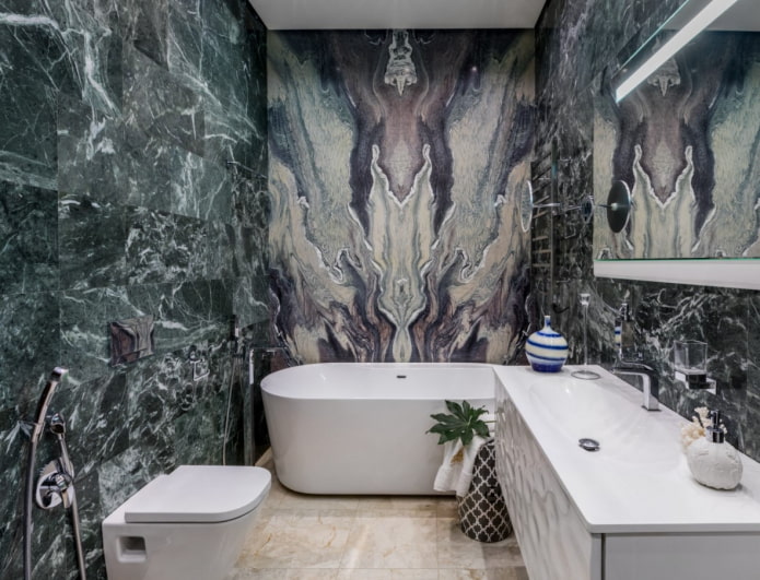 groen marmer op de muur