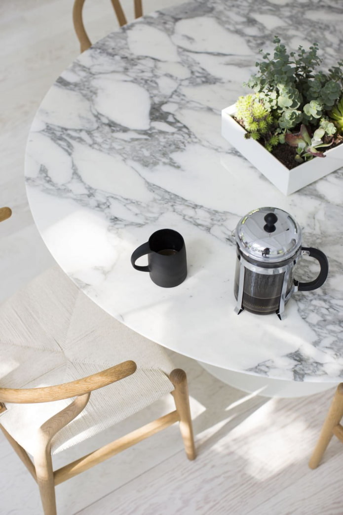 marmeren rond aanrechtblad