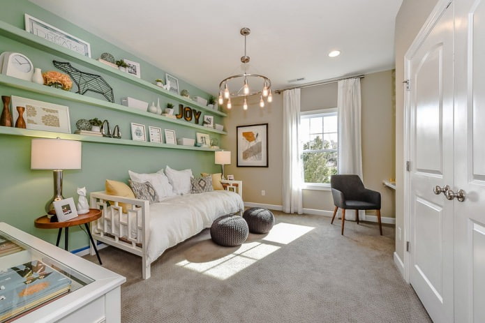 Beige en mint interieur
