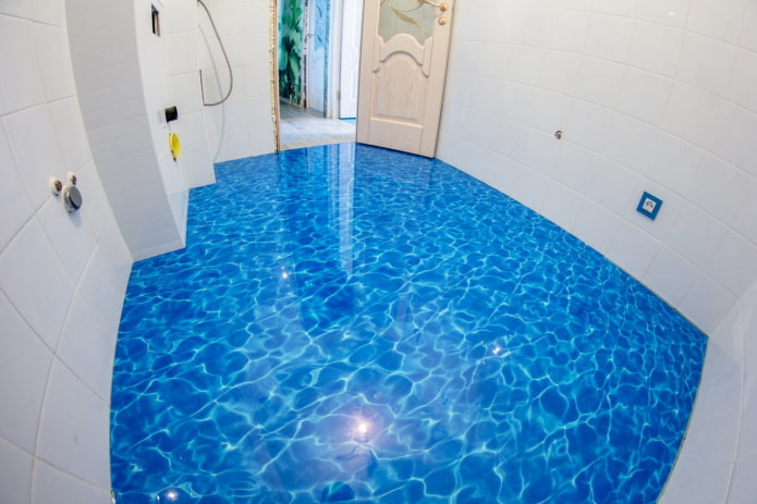 imitatie van water op de vloer