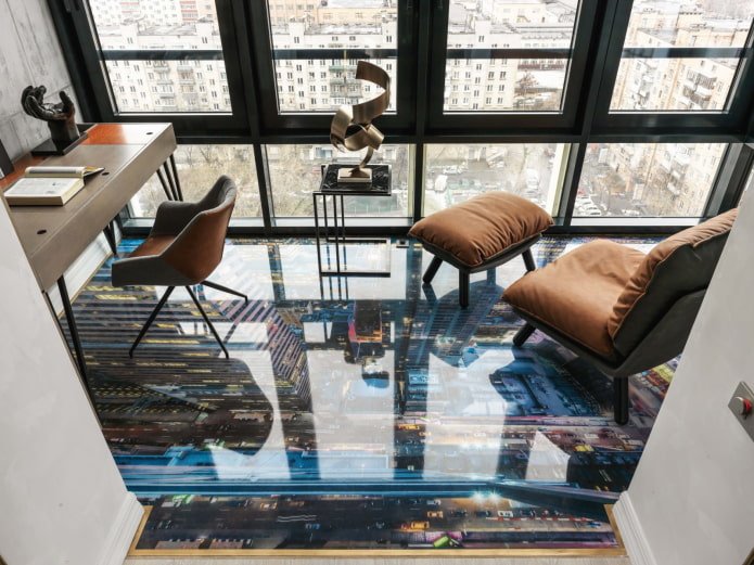 3D-panorama op de vloer