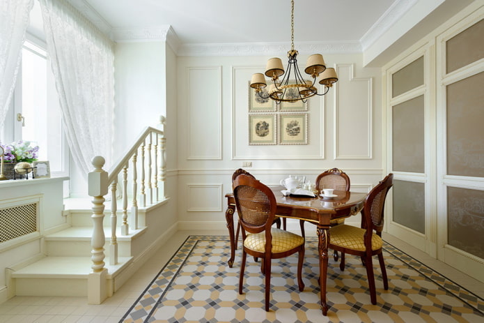 vloertegels in het interieur in een klassieke stijl