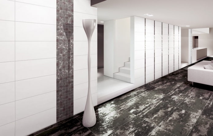 metalen vloertegels in het interieur