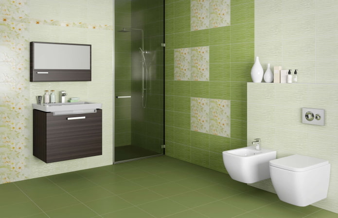 groene vloertegels in het interieur