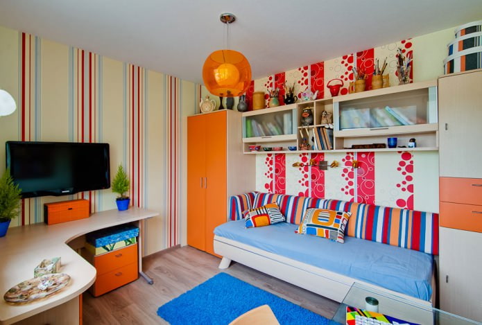 wit spanplafond met ??n niveau in de kinderkamer