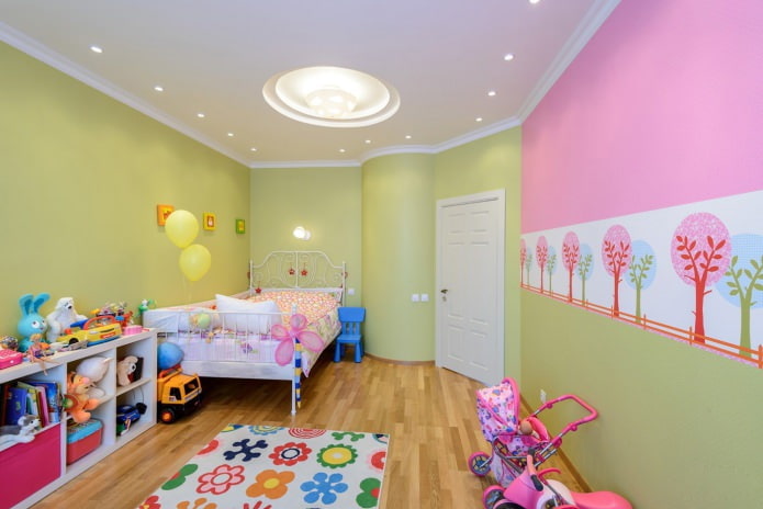 spanplafond in de kinderkamer (verlichting)