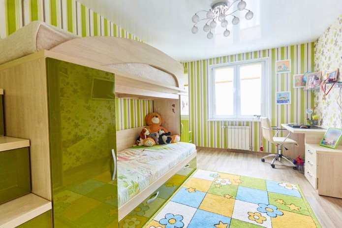 E?nlaags spanplafond in de kinderkamer