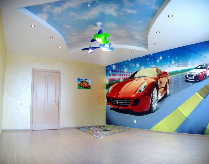 spanplafond met fotoprint in de kinderkamer