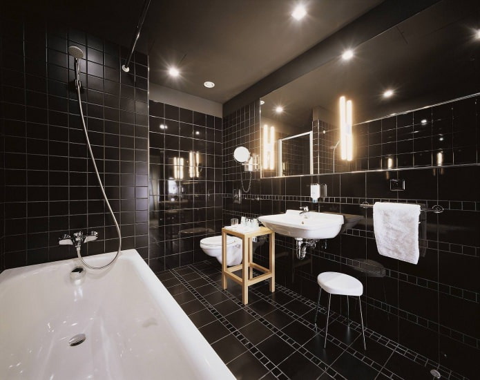 zwarte badkamer