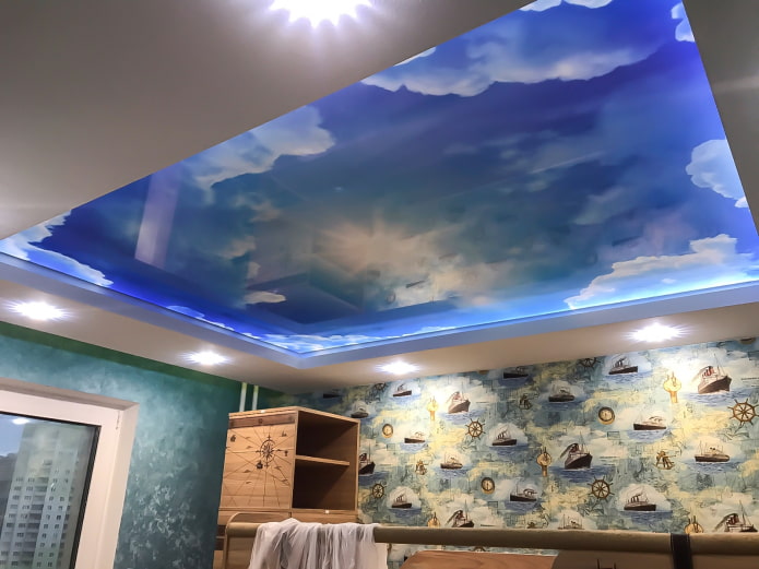 plafond met afbeelding van de lucht