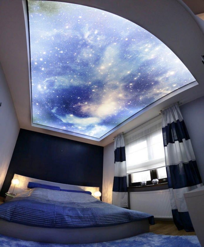 plafond met een afbeelding van een ruimte in de slaapkamer