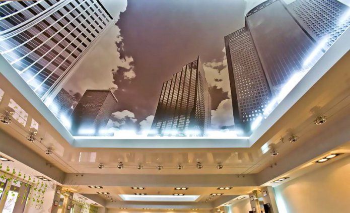 plafond met een stadsgezicht