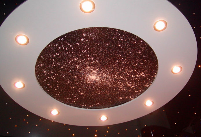 gespannen plafond met glitter