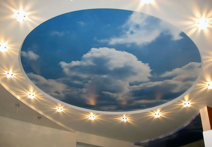 gespannen canvas met fotoafdruk in de vorm van lucht