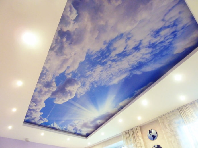 gespannen canvas met fotoprint in de vorm van een lucht