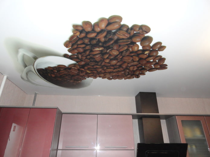 plafond met afbeelding van koffie in de keuken