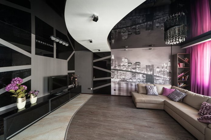 plafond met twee niveaus