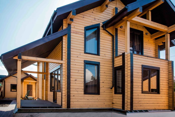 houten gevel van het huis