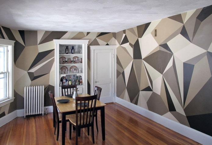 geometrisch patroon op de muren