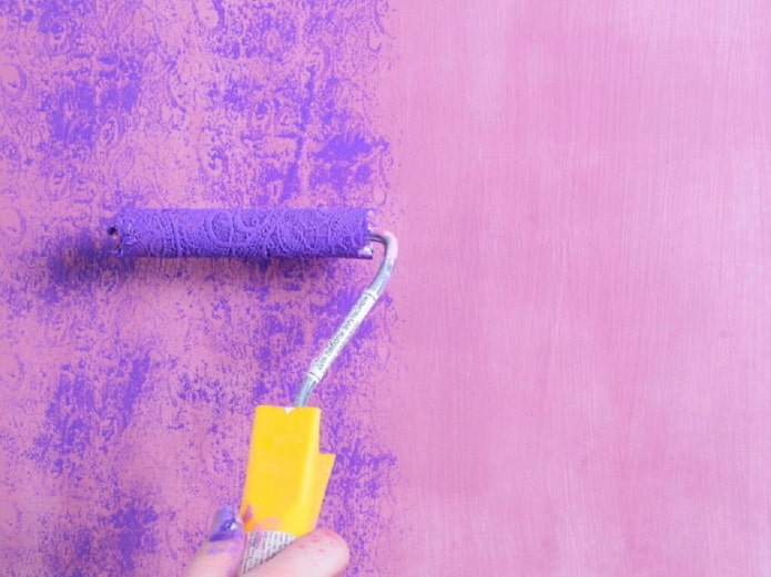 textuurschilderij met een roller