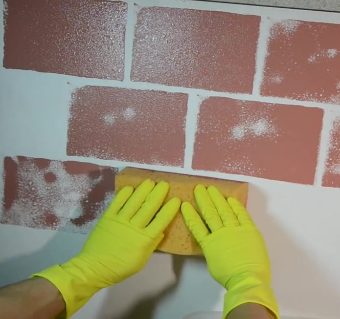 imitatie bakstenen muur
