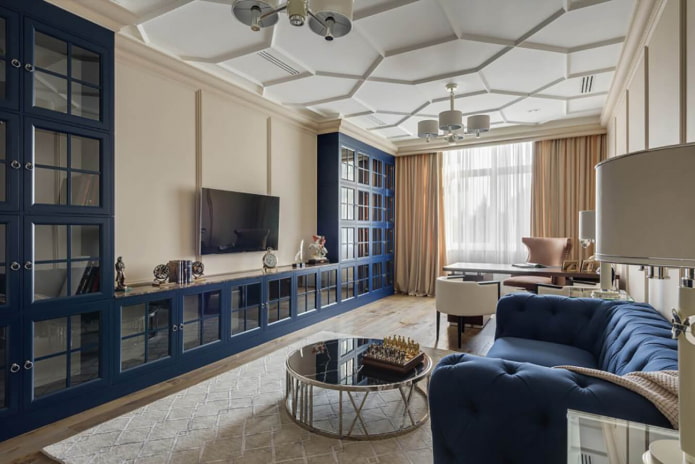 interieur van het kantoor in neoklassieke stijl