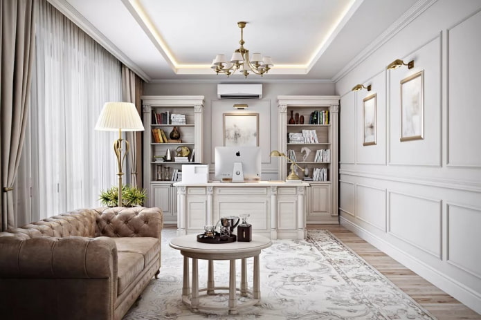 interieur van het kantoor in neoklassieke stijl