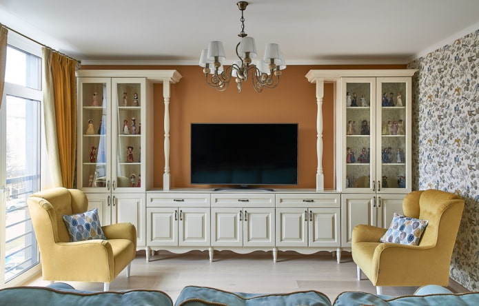 meubels in het interieur in neoklassieke stijl