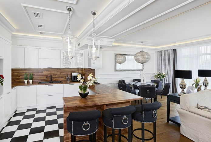 verlichting in het interieur in neoklassieke stijl