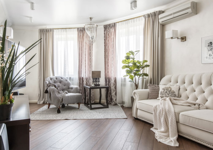 vloerafwerking in het interieur in neoklassieke stijl