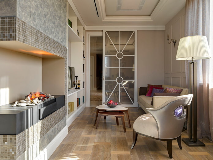deurontwerp in het interieur in neoclassicistische stijl
