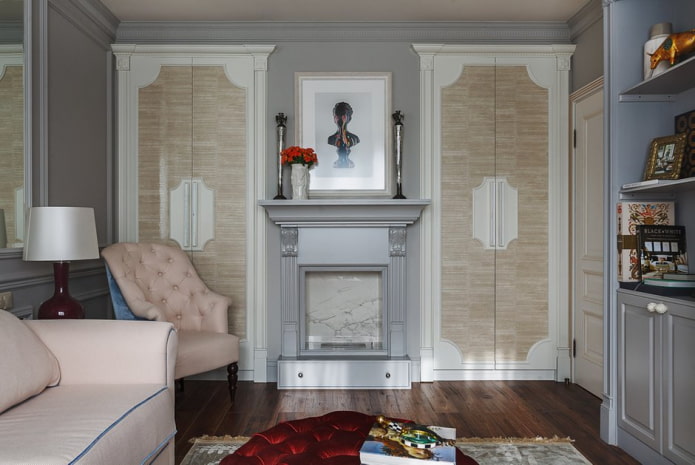 woonkamer in neoklassieke stijl