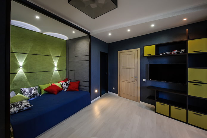 muur met een rechthoekige nis in het interieur