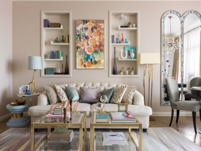 nissen boven de bank in het interieur