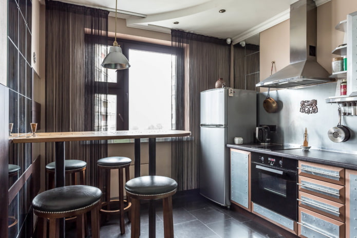 mousseline in het interieur van de keuken