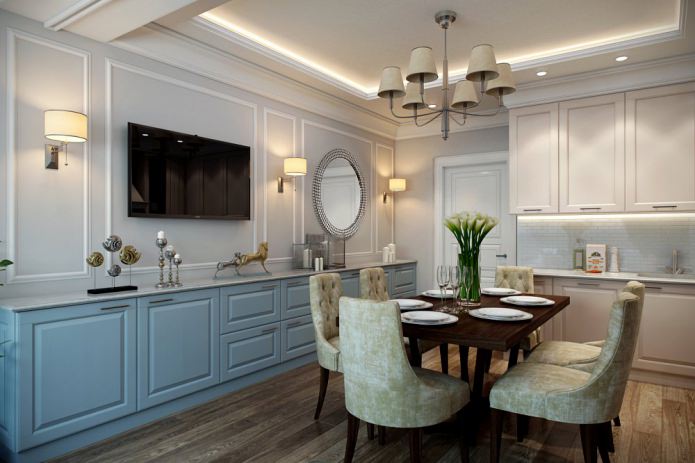 keukentafel in het keukeninterieur
