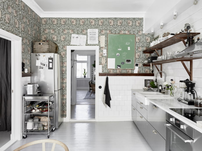 behang in de Scandinavische keuken