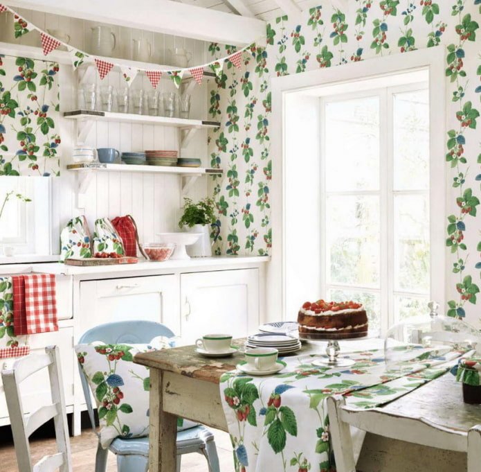 behang met een felle print