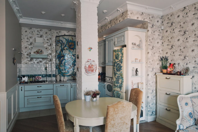 keuken-woonkamer in een landhuis