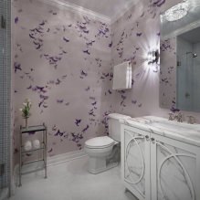 Behang voor de badkamer: voor- en nadelen, soorten, ontwerp, 70 foto's van het interieur - 20